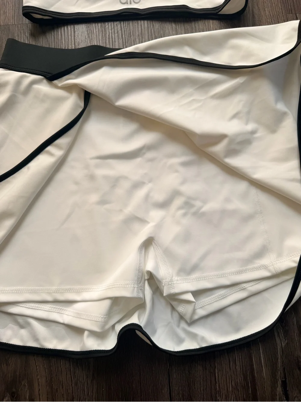 ALO Yoga White Skort Set with Black Trim